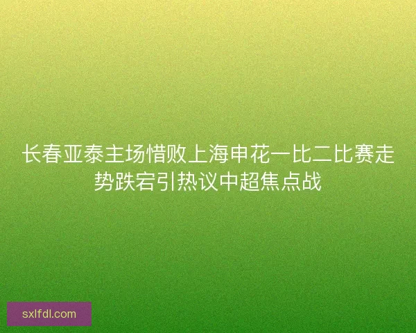 长春亚泰主场惜败上海申花一比二比赛走势跌宕引热议中超焦点战 长春亚泰主场惜败上海申花一比二比赛走势跌宕引热议中超焦点战