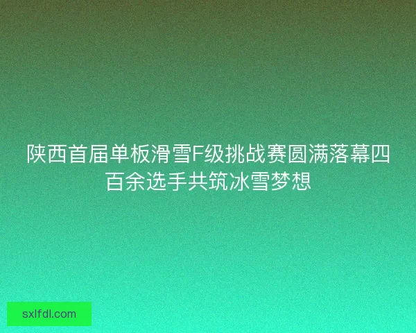 陕西首届单板滑雪F级挑战赛圆满落幕四百余选手共筑冰雪梦想