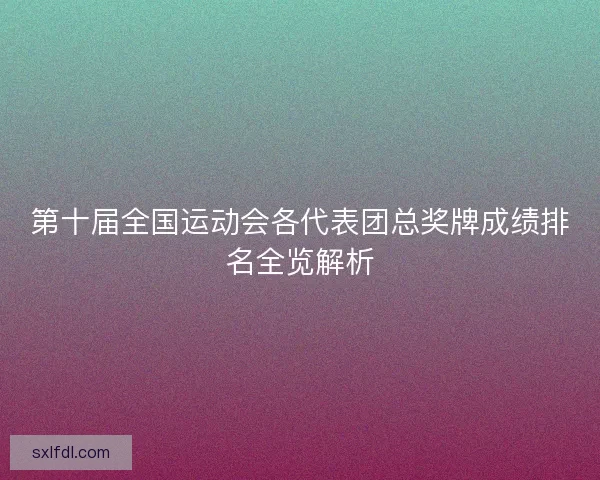 第十届全国运动会各代表团总奖牌成绩排名全览解析 第十届全国运动会各代表团总奖牌成绩排名全览解析